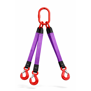 Zawiesia pasowe 3-cięgnowe 2.1t/1,5t  zakończone hakiem