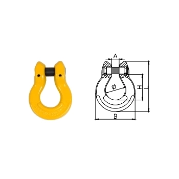 Złączka omega FRC klasy 8 – rysunek wymiarowy A, B, Φ, H i L